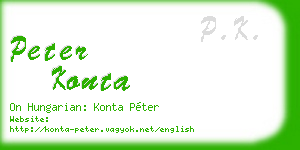 peter konta business card