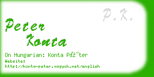 peter konta business card